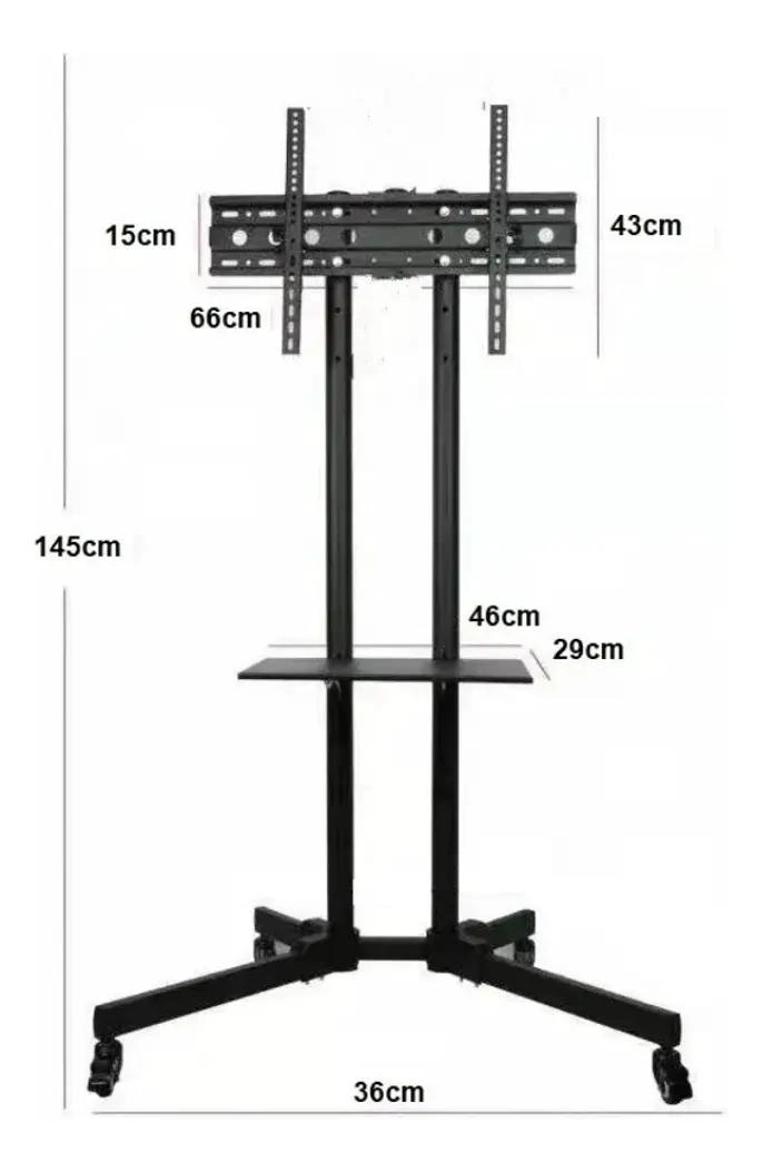 SOPORTE PEDESTAL PARA TV CON RUEDAS Y AJUSTE GIRATORIO - 5