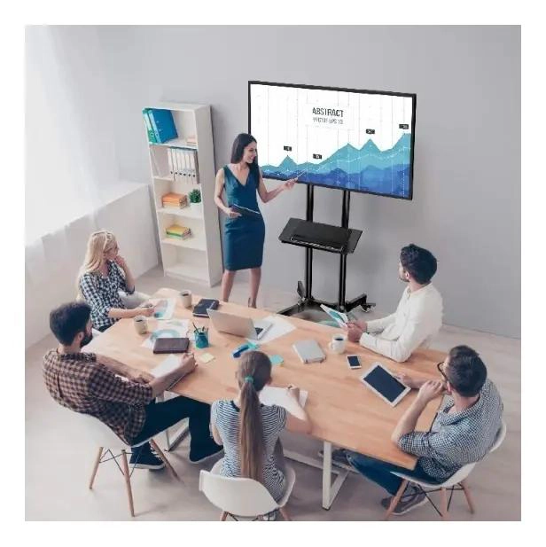 SOPORTE PEDESTAL PARA TV CON RUEDAS Y AJUSTE GIRATORIO - 6