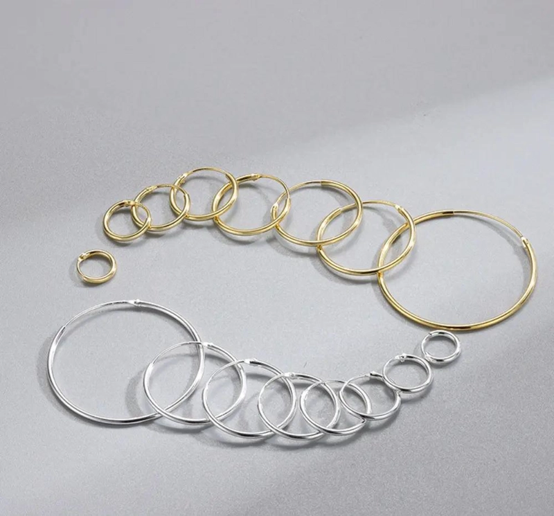 AROS DE PLATA 925 CON DISEÑO CLASICO DE 20MM - 2