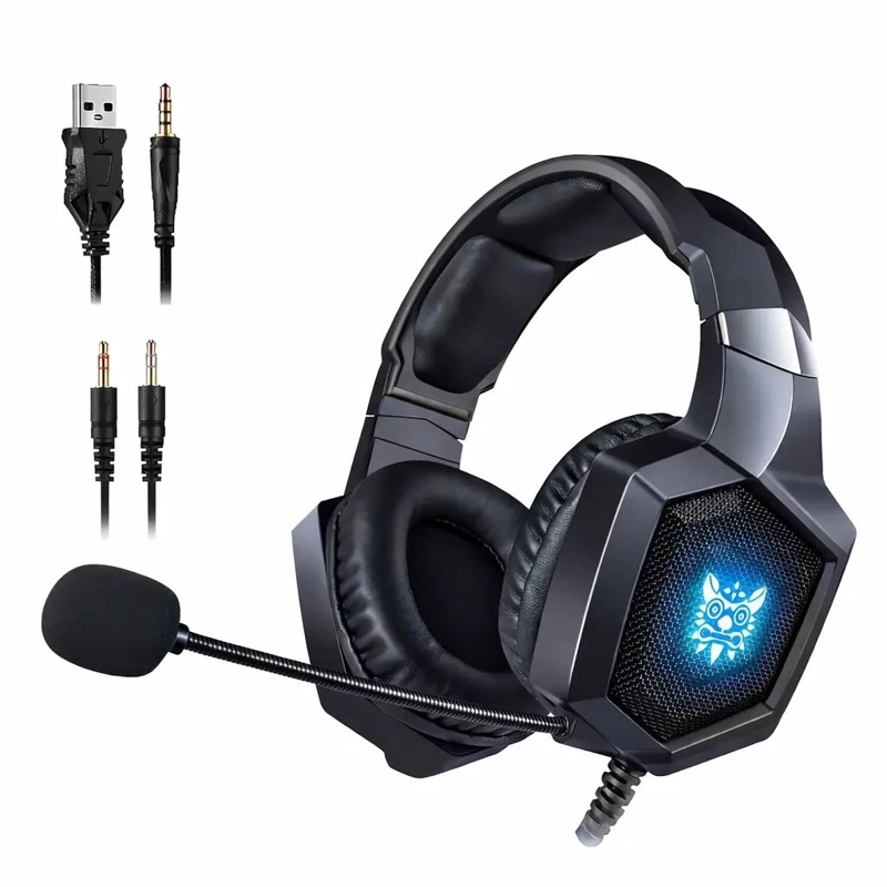 AUDIFONOS GAMING CON MICROFONO Y LUZ RGB PARA PC Y CONSOLAS - 7