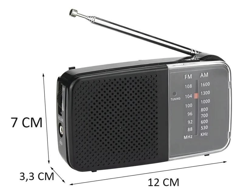 RADIO PORTATIL AM/FM COMPACTA CON AUDIFONOS - 6