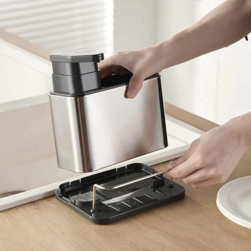 DISPENSADOR DE JABON Y PORTA ESPONJA PARA COCINA - 7