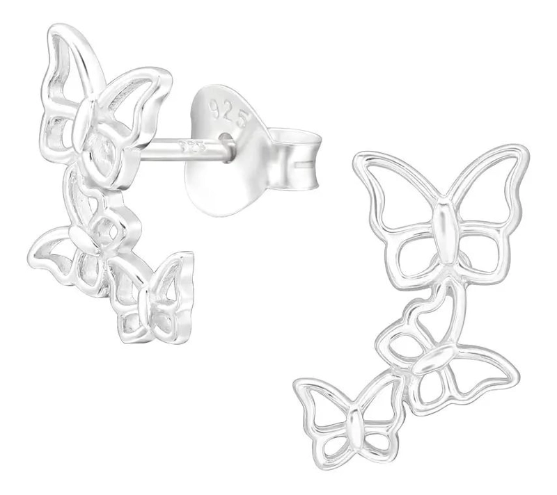 AROS DE MARIPOSA EN PLATA 925 PARA NIÑAS Y MUJERES - 1