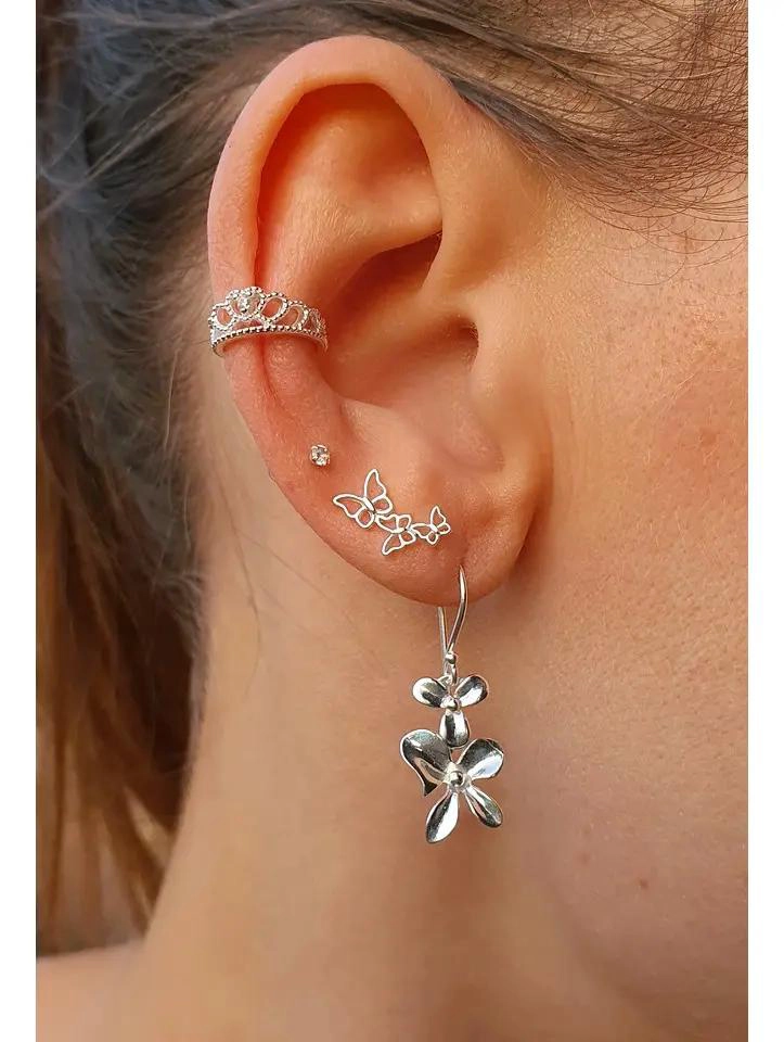 AROS DE MARIPOSA EN PLATA 925 PARA NIÑAS Y MUJERES - 3