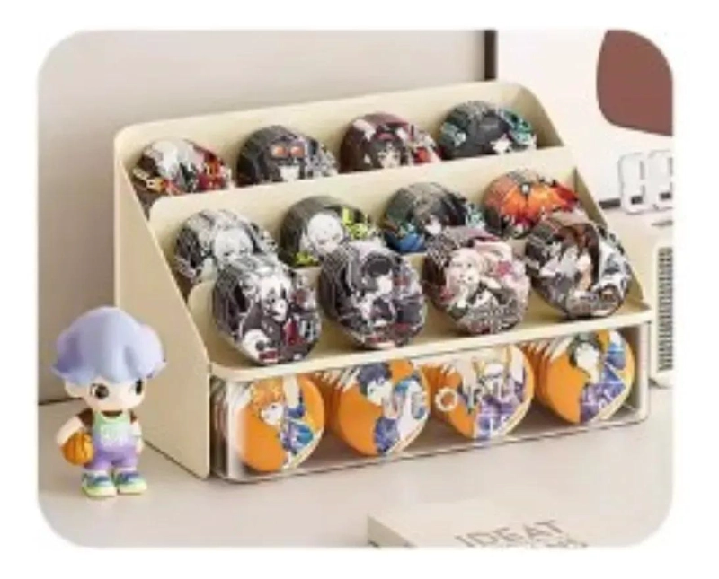 ORGANIZADOR MULTIFUNCIONAL PARA ESCRITORIO Y COSME TICOS COLOR ROSA - 1