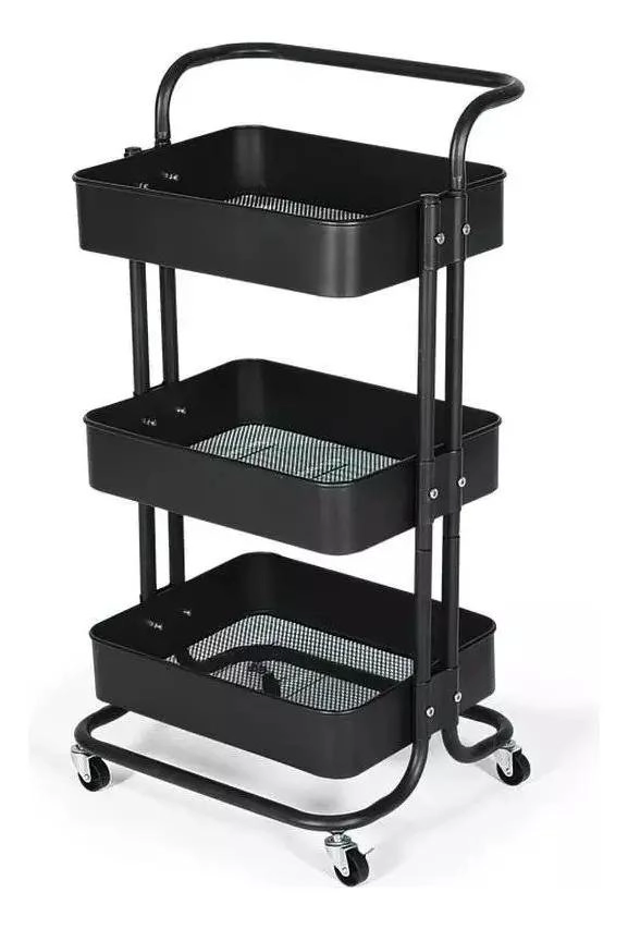 CARRITO ORGANIZADOR MULTIUSOS DE HIERRO CON 3 ESTANTES - 1