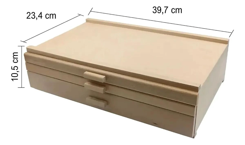 ORGANIZADOR DE MADERA PARA ESCRITORIO CON TRES CAJONES - 3