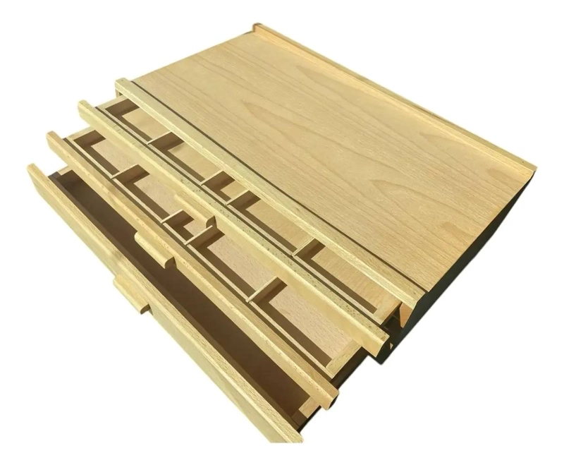 ORGANIZADOR DE MADERA PARA ESCRITORIO CON TRES CAJONES - 4
