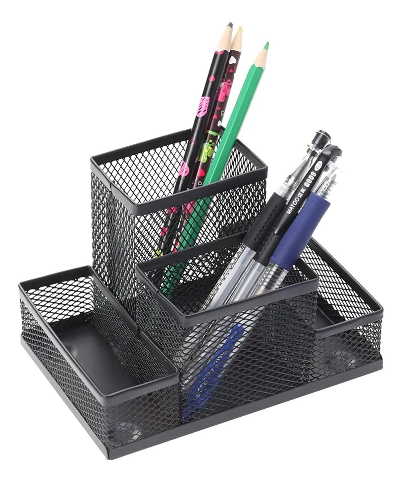 ORGANIZADOR DE ESCRITORIO DE METAL CON 4 COMPARTIMENTOS DESMONTABLE - 1