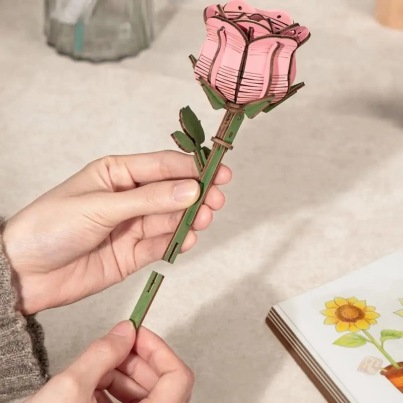 MINIATURA ARMABLE RAMO DE FLORES DE MADERA PARA DECORACION - 5