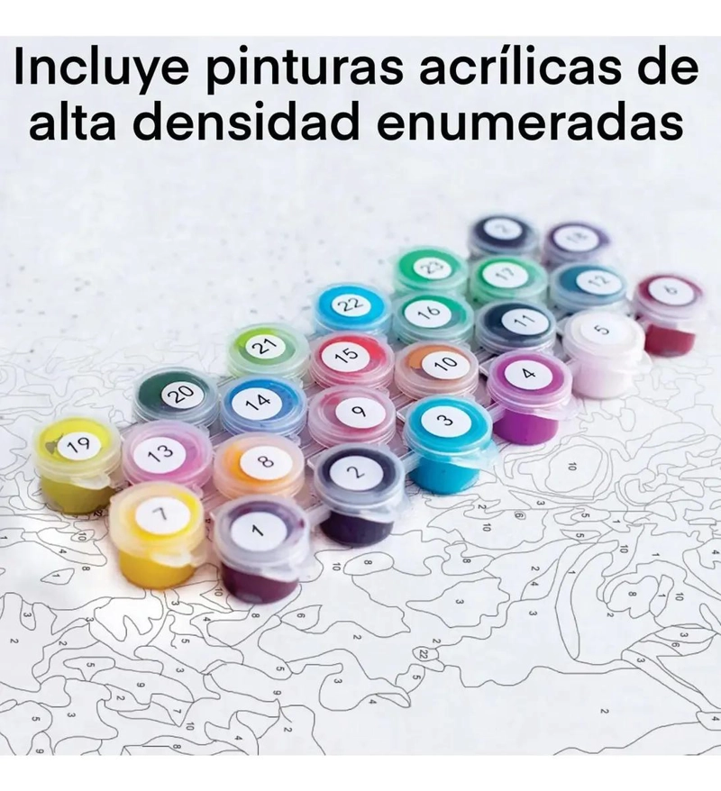 KIT DE PINTURA POR NUMEROS EN BASTIDOR 25X35CM - 4