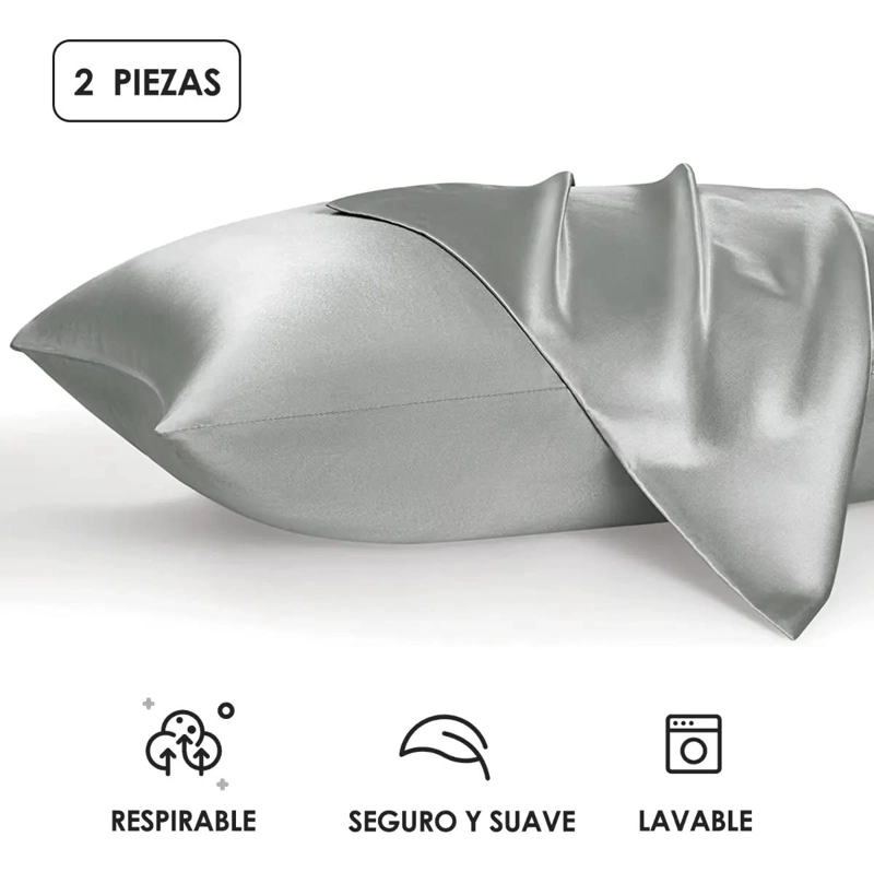 SET DE 2 FUNDAS DE ALMOHADA DE SATE N SUAVE 102X51CM - 9