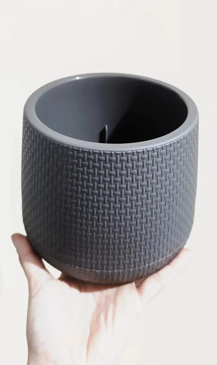MACETERO DECORATIVO TEJIDO ESTILO RATAN 13 CM PARA PLANTAS - 4
