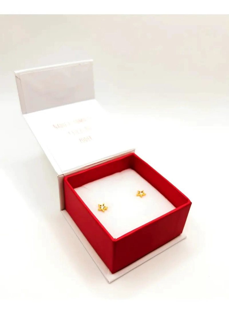 AROS DE ESTRELLA DE PLATA BAÑADOS EN ORO 18K PARA NIÑOS - 3