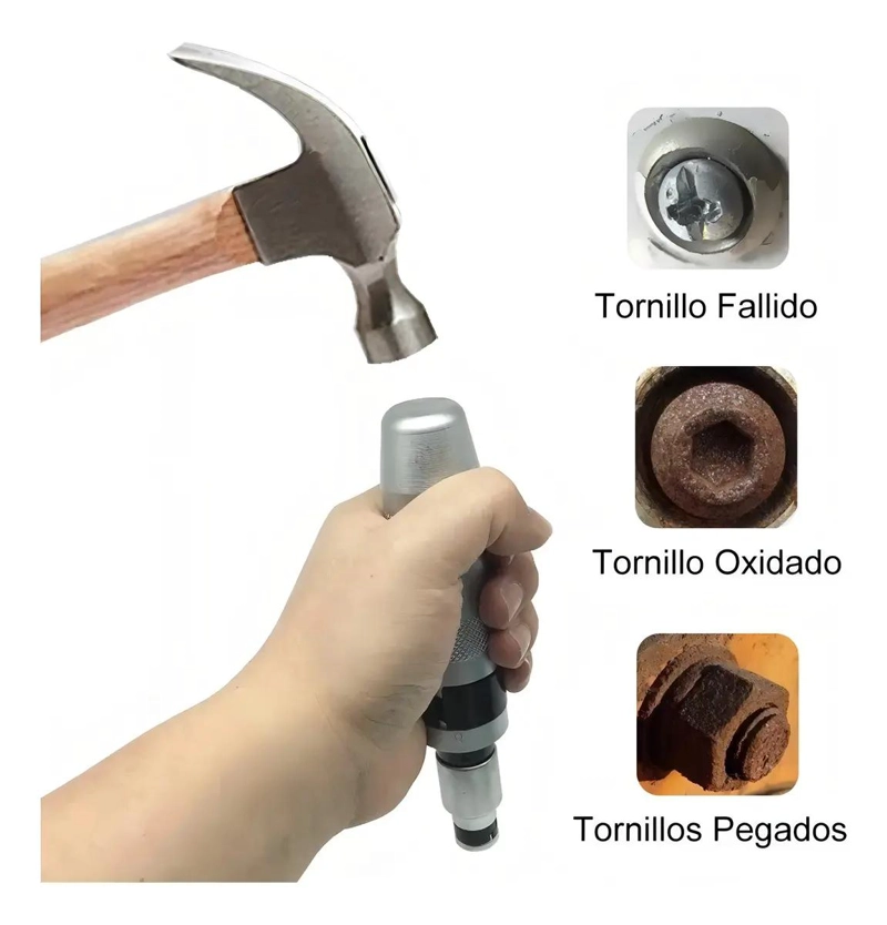 DESTORNILLADOR DE IMPACTO CON 13 PUNTAS INTERCAMBIABLES Y MANGO ANTIDESLIZANTE - 2