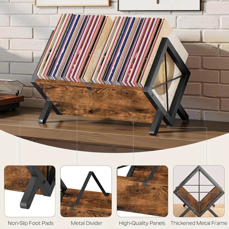 ORGANIZADOR DE ESCRITORIO ESTANTE DE MADERA PARA LIBROS Y DISCOS - 7