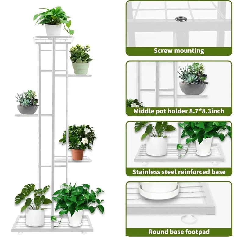 ORGANIZADOR VERTICAL PARA MACETAS DE 5 NIVELES PARA JARDIN Y BALCON - 5
