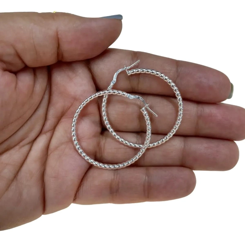 ARGOLLAS DE PLATA 925 DE 35MM PARA ACCESORIOS ELEGANTES - 1
