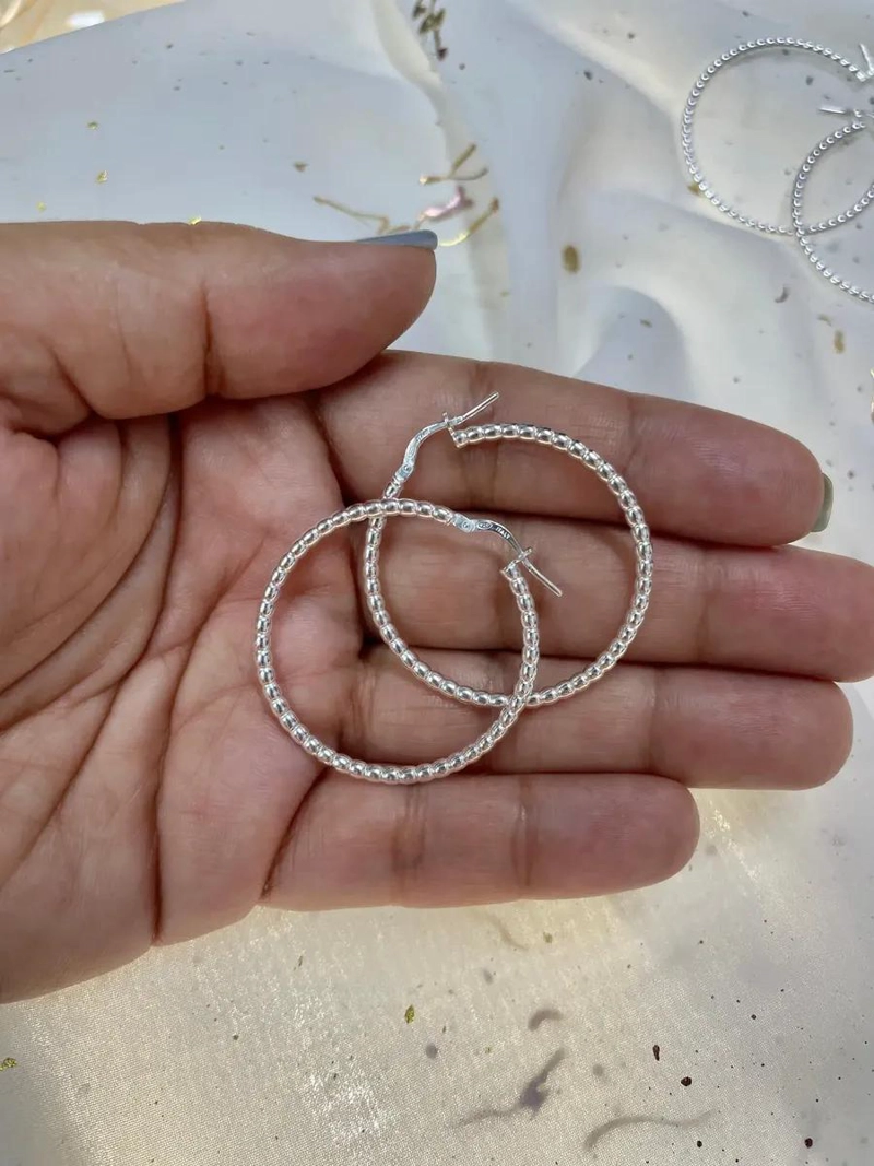 ARGOLLAS DE PLATA 925 DE 35MM PARA ACCESORIOS ELEGANTES - 2
