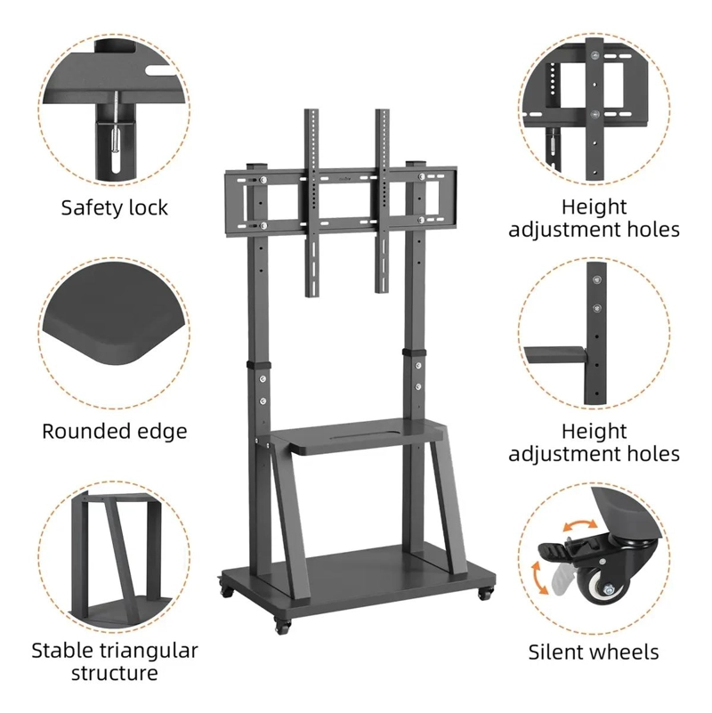 SOPORTE MOVIL PARA TELEVISORES DE 32 A 70 PULGADAS CON RUEDAS - 6