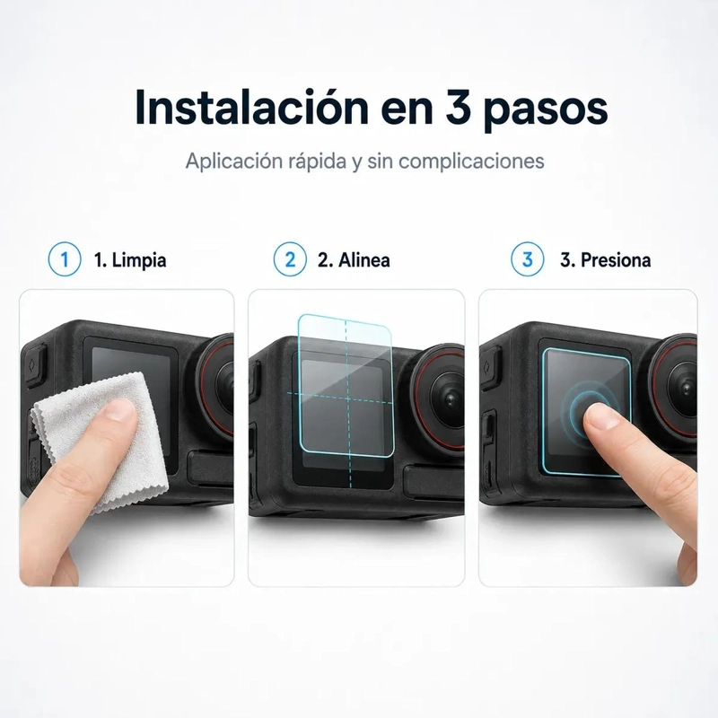 PROTECTOR DE PANTALLA PARA CAMARA DE ACCION DE VIDRIO TEMPLADO - 7
