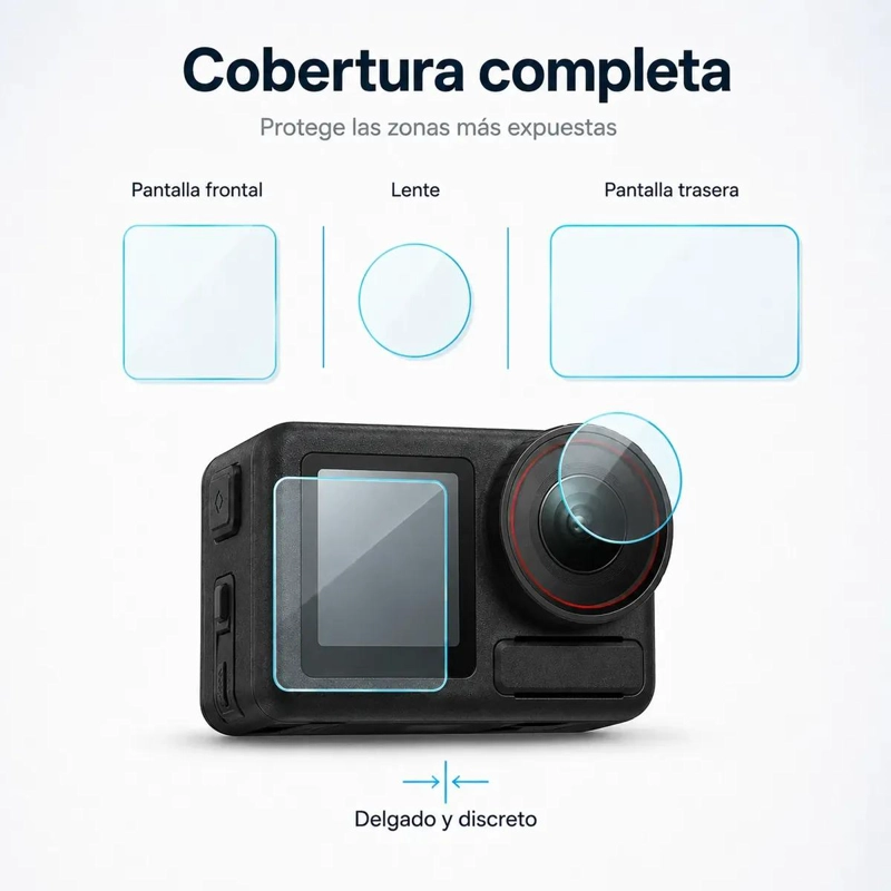 PROTECTOR DE PANTALLA PARA CAMARA DE ACCION DE VIDRIO TEMPLADO - 8