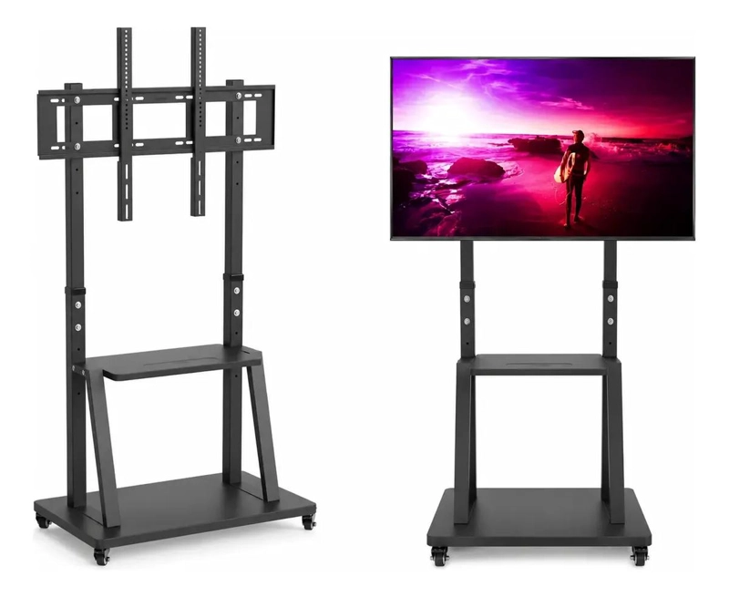 SOPORTE MOVIL PARA TV CON REPISA Y RUEDAS HASTA 80 KG - 1