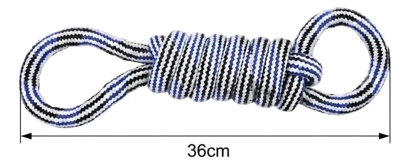 JUGUETE DE CUERDA TRENZADA PARA PERROS DE 36 CM - 4