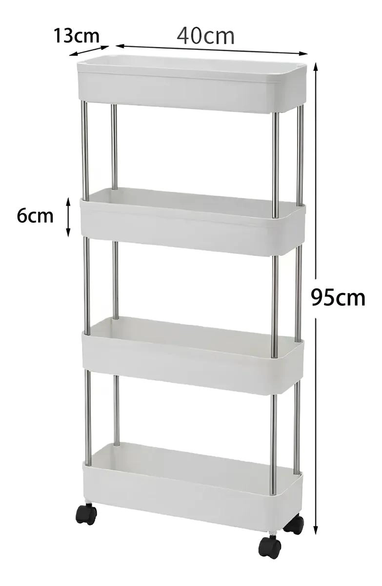CARRITO ORGANIZADOR DELGADO 4 NIVELES PARA BAÑO Y COCINA - 5