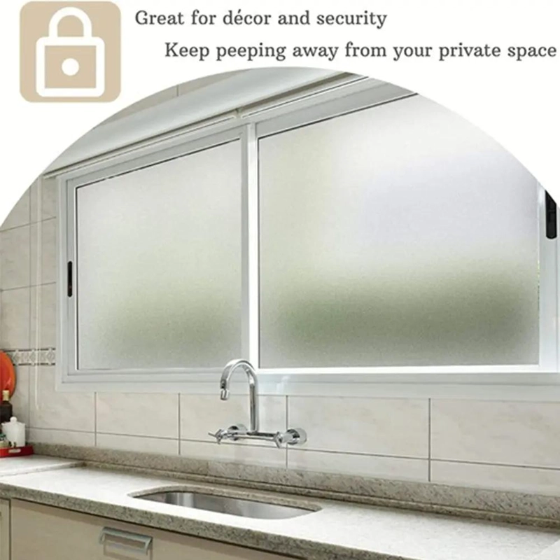 PELICULA ESMERILADA PARA VENTANAS DE 60 CM X 3 M, ANTI UV Y REMOVIBLE - 10