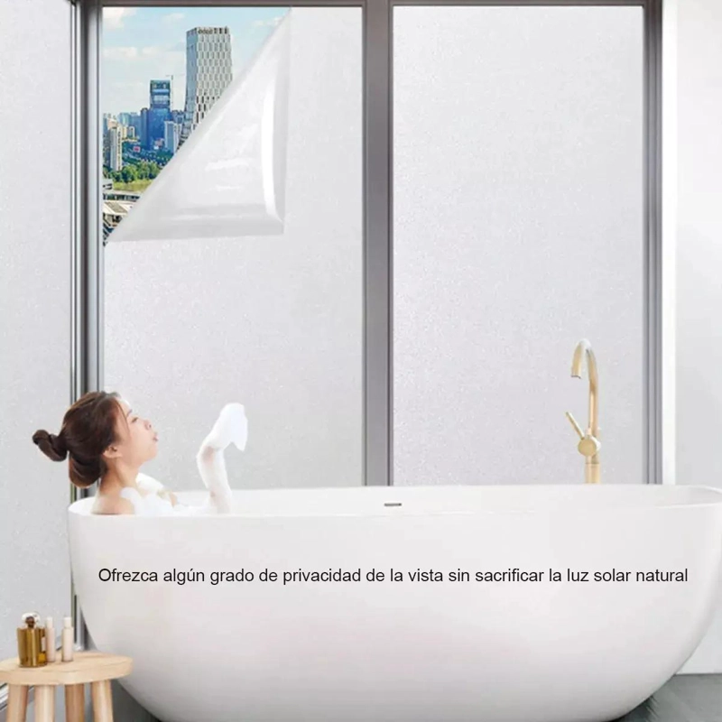 PELICULA ESMERILADA PARA VENTANAS DE 60 CM X 3 M, ANTI UV Y REMOVIBLE - 2
