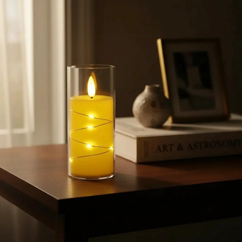 VELA LED DECORATIVA DE 12 CM CON LUZ CALIDA PARA AMBIENTES - 4