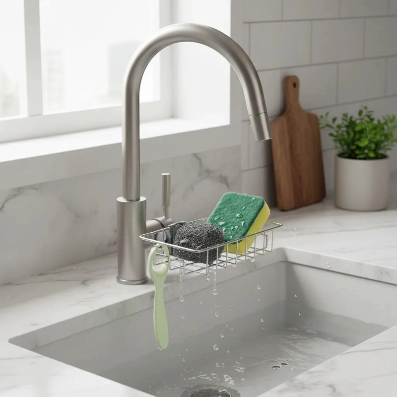 SOPORTE ESCURRIDO ACERO INOXIDABLE PARA GRIFO MULTIFUNCIONAL - 2