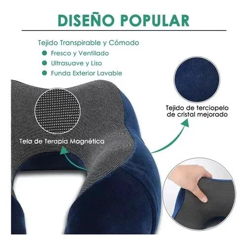 ALMOHADA DE VIAJE ESPUMA DE MEMORIA PARA CUELLO COLOR GRIS - 4
