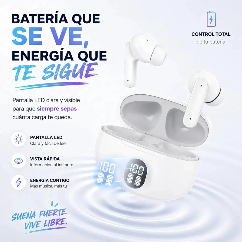 AUDIFONOS INALAMBRICOS BLUETOOTH 5.4 CON PANTALLA LED Y MICROFONO - 4