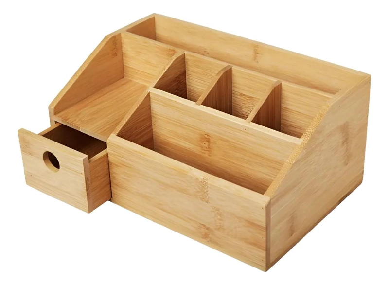 ORGANIZADOR MULTIUSO DE MADERA PARA ESCRITORIO Y BAÑO - 2