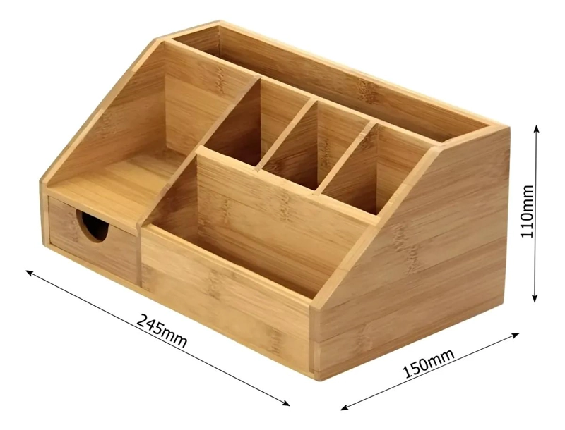 ORGANIZADOR MULTIUSO DE MADERA PARA ESCRITORIO Y BAÑO - 3