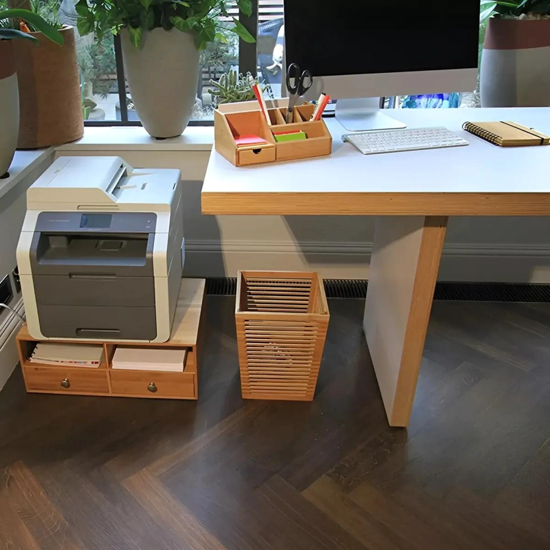 ORGANIZADOR MULTIUSO DE MADERA PARA ESCRITORIO Y BAÑO - 4