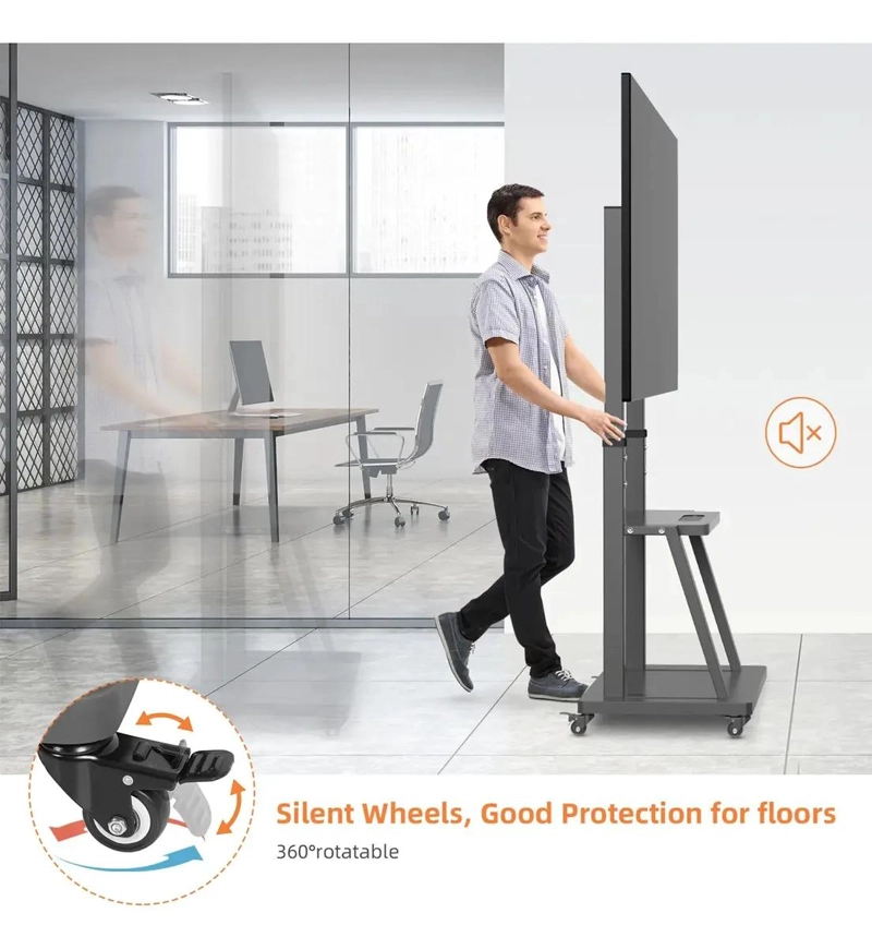 SOPORTE MOVIL CON RUEDAS PARA PANTALLAS DE 32 A 70 PULGADAS - 9