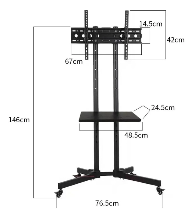 SOPORTE MOVIL PARA TELEVISORES DE 32 A 65 PULGADAS CON RUEDAS - 2