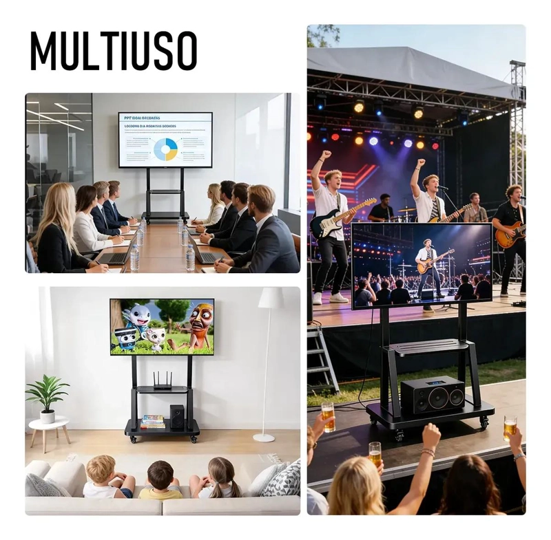 SOPORTE MOVIL PARA TV DE 32 A 55 PULGADAS CON RUEDAS Y ESTANTES - 8