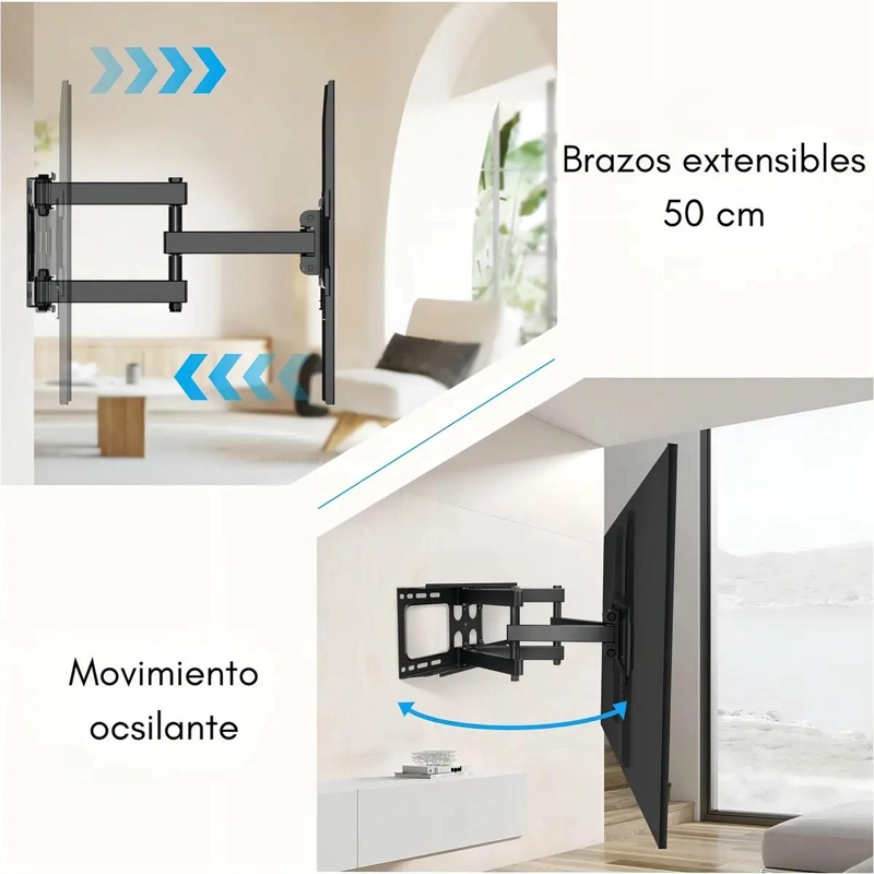 SOPORTE DE PARED ARTICULADO PARA TV DE 40 A 80 PULGADAS - 7