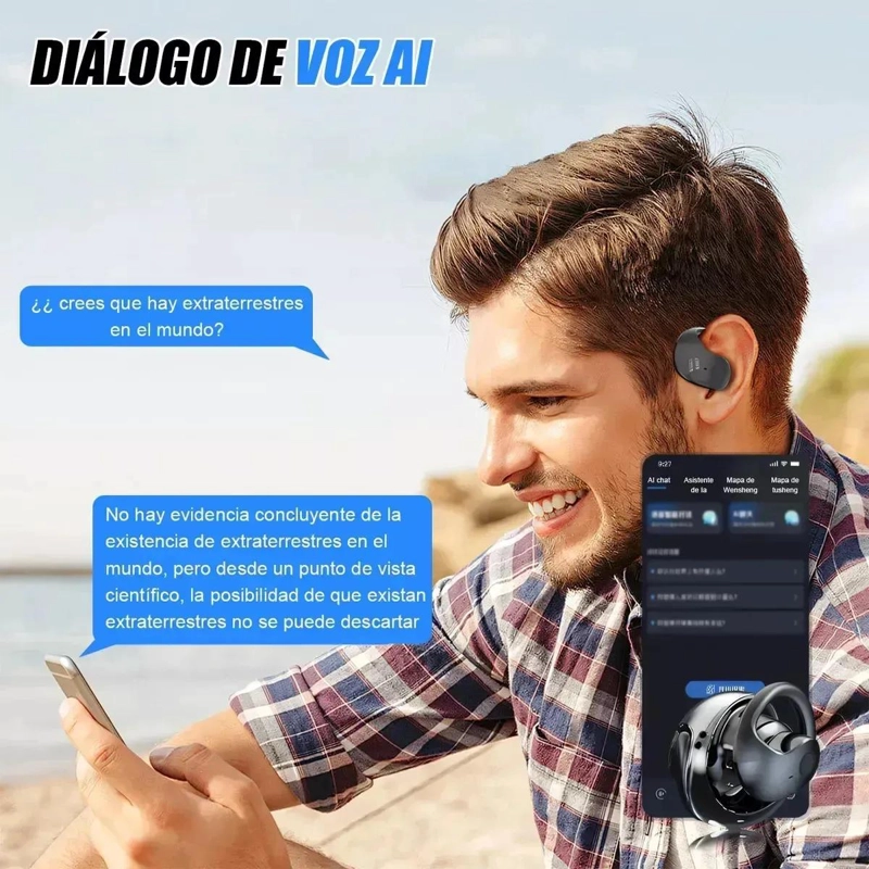 AURICULARES INALAMBRICOS CON TRADUCCION EN TIEMPO REAL Y SONIDO PREMIUM - 6