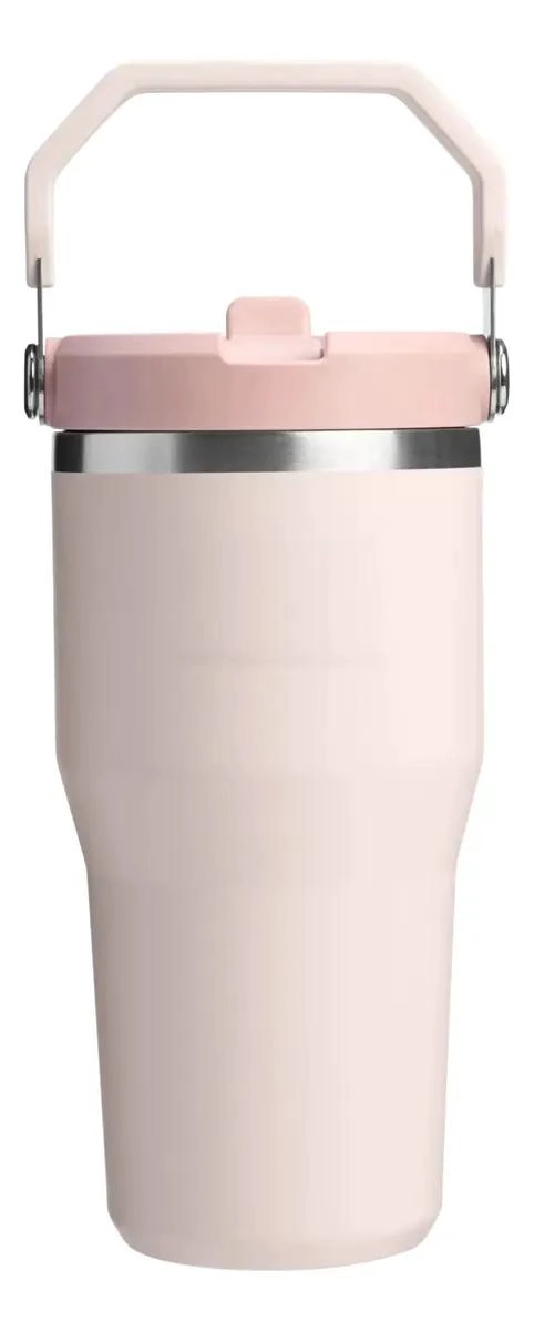 VASO TE RMICO CON POPOTE 591 ML COLOR ROSA - 1