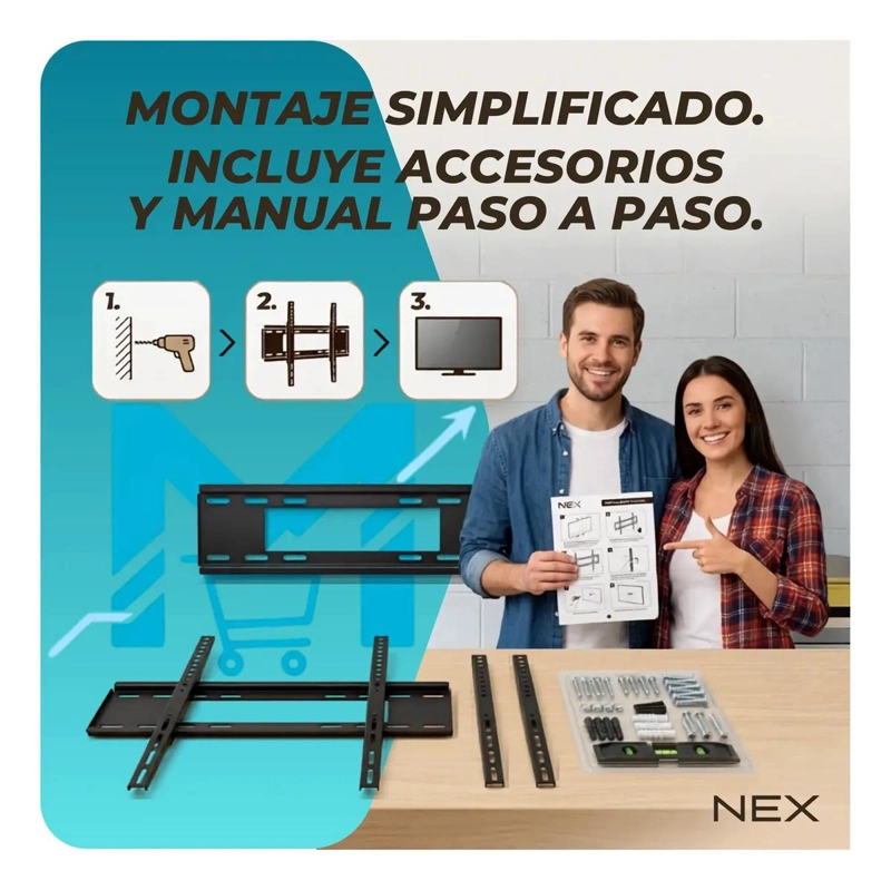 SOPORTE FIJO DE PARED PARA TELEVISORES DE 37 A 75 PULGADAS - 7