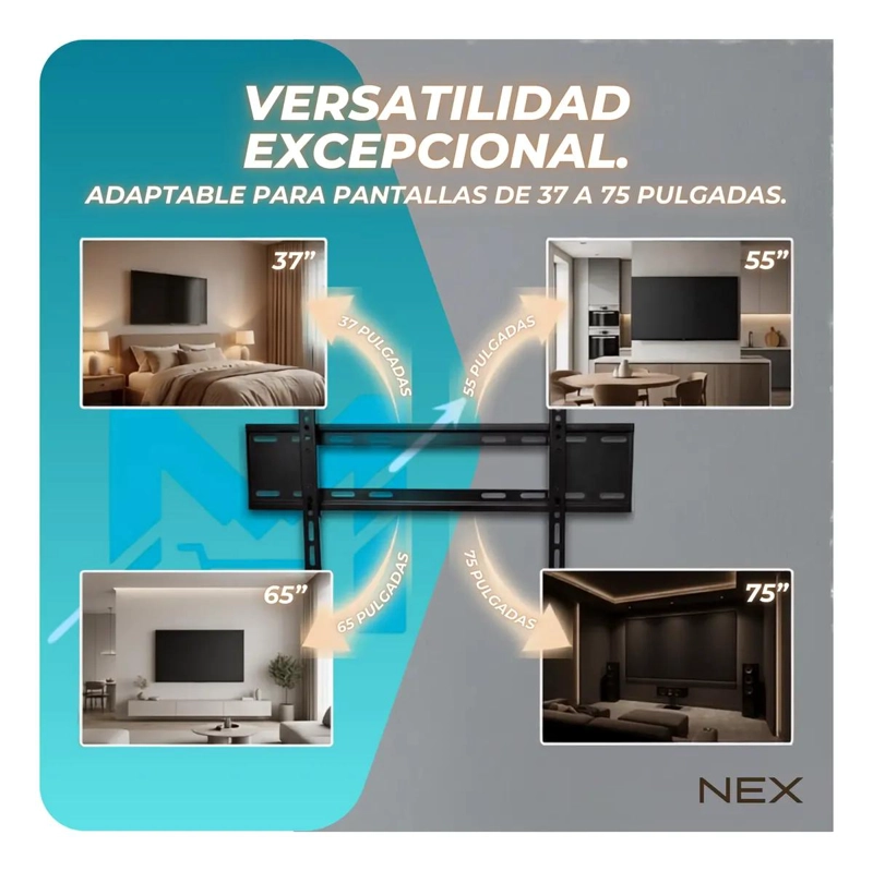 SOPORTE FIJO DE PARED PARA TELEVISORES DE 37 A 75 PULGADAS - 8
