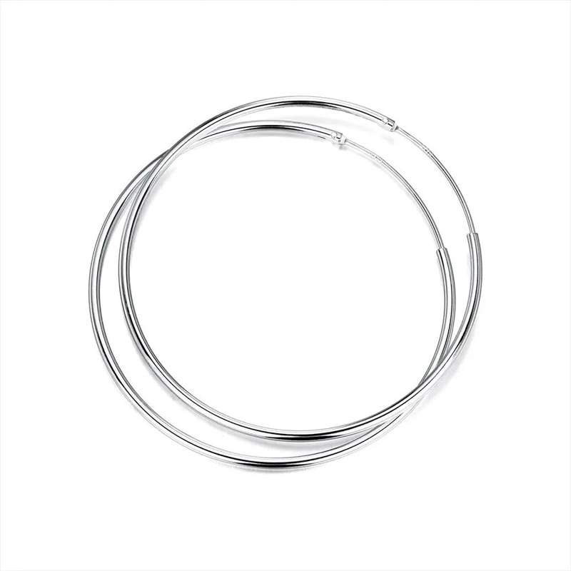 AROS DE PLATA 925 ARGOLLAS DE 40 MM PARA USO DIARIO - 1