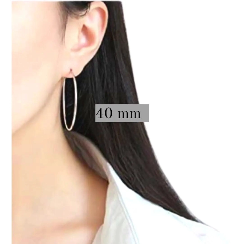 AROS DE PLATA 925 ARGOLLAS DE 40 MM PARA USO DIARIO - 3