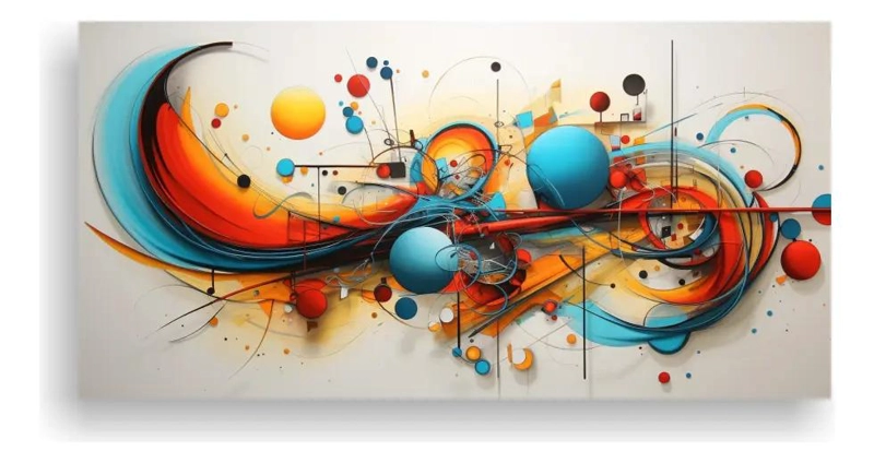 CUADRO MODERNO ABSTRACTO PARA OFICINA 60X30 CM EN LIENZO DE ALTA CALIDAD - 1