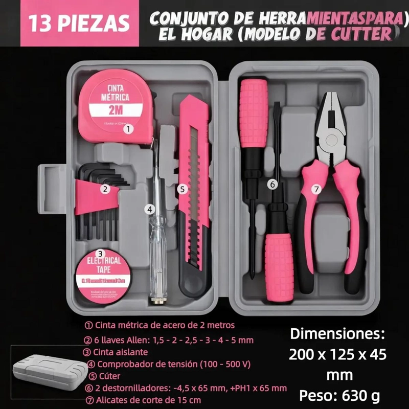 KIT DE HERRAMIENTAS MECANICAS 13 PIEZAS - 2